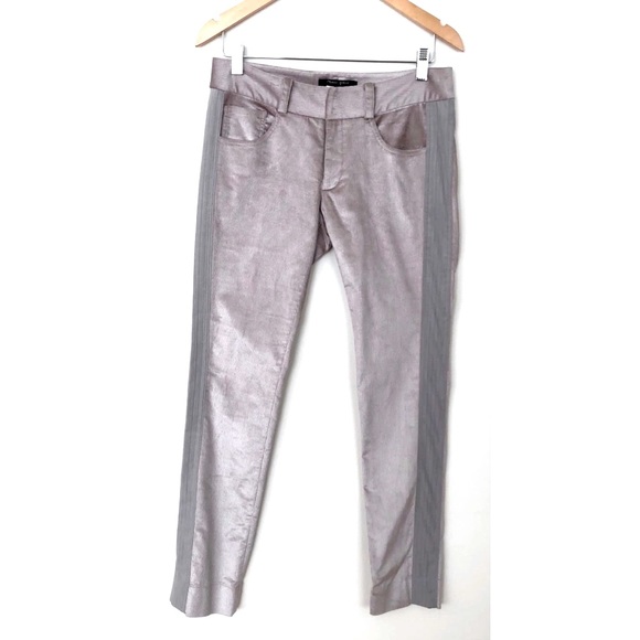 Maria Garcia Women’s Pants Corduroy Metallic Skinny Striped Sides Soft Cotton 6 - Picture 1 of 6